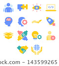 Business Icon Set - Flat Color 143599265