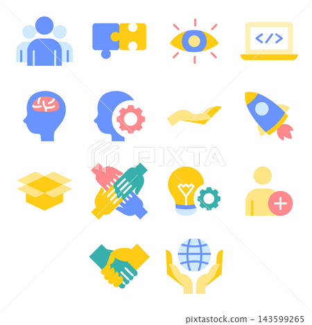Business Icon Set - Flat Color 143599265