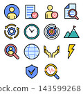 Business Icon Set - Colored Outline 143599268
