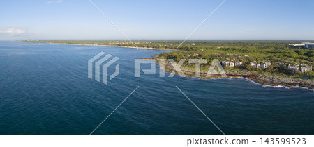 Panorama of tropical Caribbean coastline in Tulum in Quintana Roo Riviera Maya Panorama of tropical Caribbean coastline in Tulum in Quintana Roo Riviera Maya 143599523