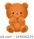 Fluffy bear color illustration [Transparent background] 143600229
