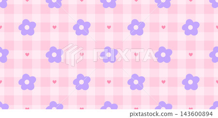 Girly seamless kawaii with pattern gingham cute for heart flower daisy. Vector design ditsy with fabric print core for simple background checkered. Girl romantic cottage with coquette baby. Girly seamless kawaii with pattern gingham cute for heart flower daisy. Vector design ditsy with fabric print core for simple background checkered. Girl romantic cottage with coquette baby. 143600894