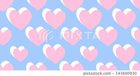 Vector heart texture and cute pattern love with girly print seamless. Background paper celebration and valentine romance abstract with grid whimsical checkered. Design happy cover and vintage. 143600930