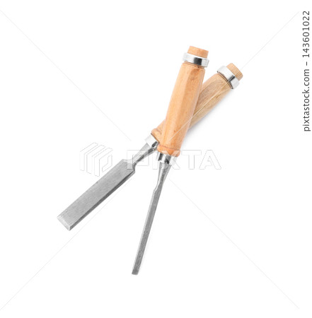 Modern chisels isolated on white. Carpenter's tools Modern chisels isolated on white. Carpenter's tools 143601022