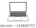 Illustration 2: A front view of a laptop with a blank screen. 143602757