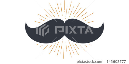 Black mustache. Classic mustache sign art 143602777