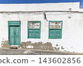 Lanzarote teguise white house with green door 143602856