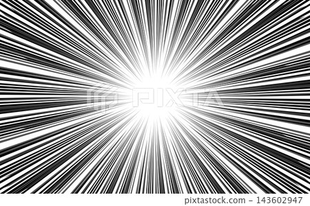 Black and white comic book and manga speed line background. Black and white comic book and manga speed line background. 143602947