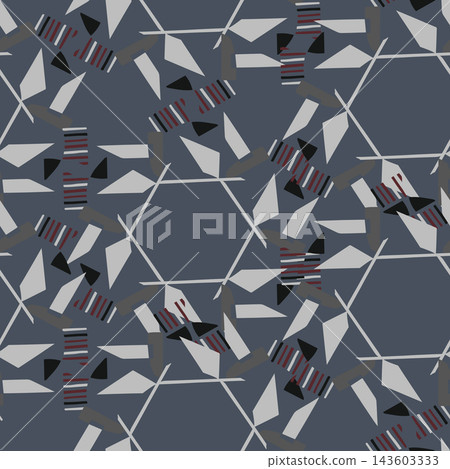 Textile motif seamless pattern. Abstract line shape geometric motif basic pattern continuous background. Man shirt all over print block. Textile motif seamless pattern. Abstract line shape geometric motif basic pattern continuous background. Man shirt all over print block. 143603333