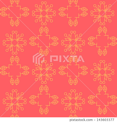Native seamless pattern with drawn ethnic golden elements. Geometric aboriginal symbols on greeting background. Design card for mexican, american, australian, arabic ornamental detail of mosaic Native seamless pattern with drawn ethnic golden elements. Geometric aboriginal symbols on greeting background. Design card for mexican, american, australian, arabic ornamental detail of mosaic 143603377