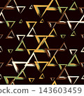 Seamless pattern with triangle decoranive art print. Polygonal rainbow mosaic background. Abstract vector illustration. Triangular graphic Simple pattern geometric design for fabric, wallpaper 143603459