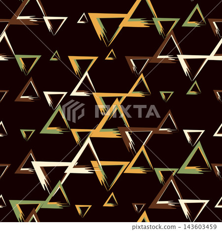 Seamless pattern with triangle decoranive art print. Polygonal rainbow mosaic background. Abstract vector illustration. Triangular graphic Simple pattern geometric design for fabric, wallpaper Seamless pattern with triangle decoranive art print. Polygonal rainbow mosaic background. Abstract vector illustration. Triangular graphic Simple pattern geometric design for fabric, wallpaper 143603459