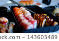 close-up composition showcases variety, premium ingredients and modern Japanese dining culture. creating a colorful presentation of modern Japanese cuisine. 143603489