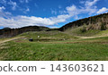A breathtaking view from a hilltop overlooking a clear blue sky and beautiful clouds: the Sky Pond in Ooshika Village, Shimoina District, Nagano Prefecture, Japan 143603621
