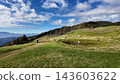 A breathtaking view from a hilltop overlooking a clear blue sky and beautiful clouds: the Sky Pond in Ooshika Village, Shimoina District, Nagano Prefecture, Japan 143603622