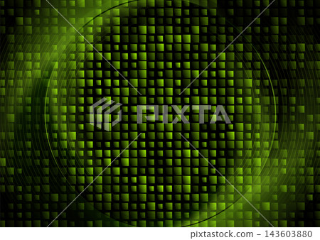 Green smooth circles with sparkling squares halftone abstract technology background Green smooth circles with sparkling squares halftone abstract technology background 143603880