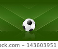 Abstract sport football background with minimal lines and soccer ball 143603951