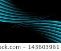 Minimal blue and black glossy curved stripes abstract geometric background 143603961
