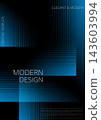Dark blue modern minimal geometric abstract flyer design 143603994
