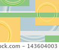 Colorful pastel minimal abstract background with glossy circles 143604003