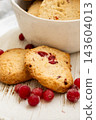 Cookies recipe. Crunchy dessert. Tasty traditional food baked with aroma natural ingredient. Healthy homemade snack with cranberries. 143604013