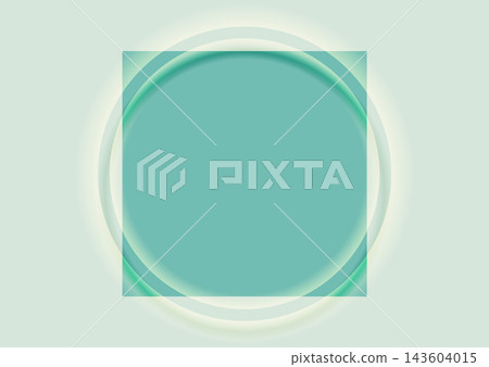Glossy smooth ring circle and blue square, abstract minimal background Glossy smooth ring circle and blue square, abstract minimal background 143604015