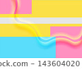 Colorful pastel minimal abstract background with glossy wavy stripe 143604020
