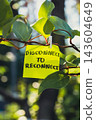 Paper note reading DISCONNECT TO RECONNECT attached to leafy green plant. Suitable for digital detox, screen-free lifestyle technology 143604649
