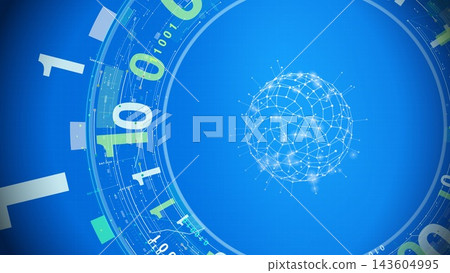 A graphic featuring a digital network and numbers against a blue background. A graphic featuring a digital network and numbers against a blue background. 143604995