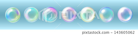 Realistic 3D rainbow ball with colored reflections 143605062