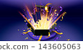 Open Black Friday gift box with golden glowing 143605063