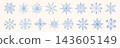 Hand-drawn snowflake collection with chalk texture 143605149