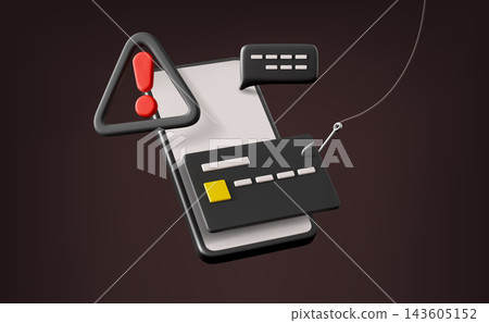 Data phishing fraud alert on phone screen. Data phishing fraud alert on phone screen. 143605152