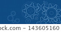 Technical blueprint background with gear mechanism 143605160