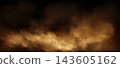 Dusty brown smoke clouds with sand particles 143605162