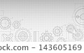 Technical blueprint background with gear mechanism 143605169