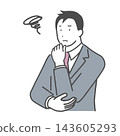 一位心事重重的男性上班族 143605293