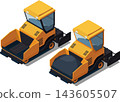 Asphalt paver road construction vehicle illustration 143605507
