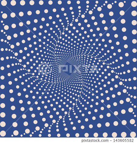 Optical illusion pattern. Vortex dotted shape. Modern geometric art. Abstract background. Optical art wallpaper. Optical illusion pattern. Vortex dotted shape. Modern geometric art. Abstract background. Optical art wallpaper. 143605582