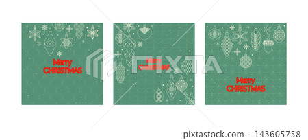 Set of Merry Christmas square greeting cards, collection of vector cards Set of Merry Christmas square greeting cards, collection of vector cards 143605758
