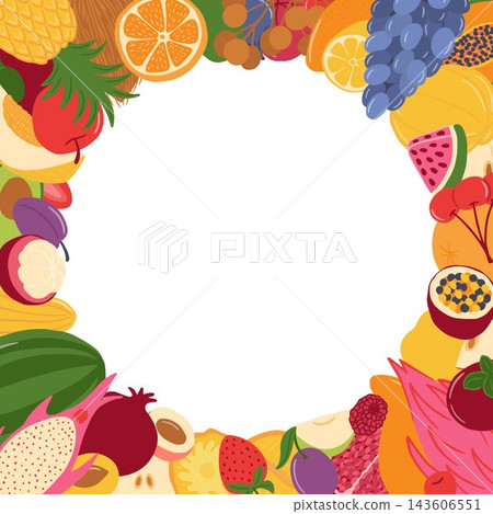 Fresh tropical fruit border 143606551