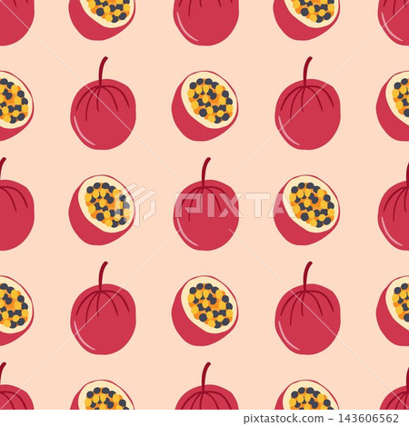 Passion fruit seamless pattern 143606562