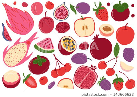 Fruits and berries set Fruits and berries set 143606628