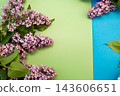 purple lilac floral border with copy space 143606651