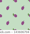 Plum seamless pattern 143606704