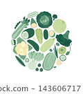 Green Vegetable Vector Set 143606717