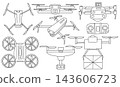 Set of modern camera drones 143606723