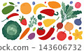 fruits and vegetables set 143606732