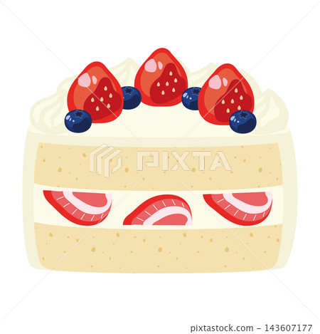 一張草莓藍莓點心的插圖。 一張草莓藍莓點心的插圖。 143607177