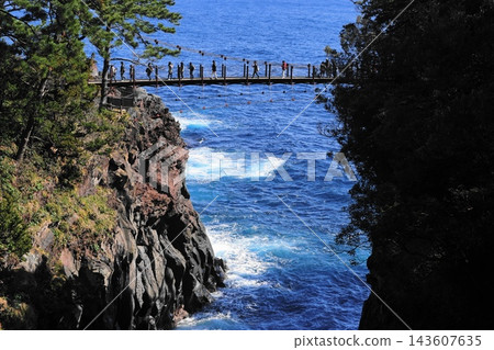 A suspension bridge crossing the sea - February, East Izu 24: Jogasaki Coast, Kadowaki Suspension Bridge A suspension bridge crossing the sea - February, East Izu 24: Jogasaki Coast, Kadowaki Suspension Bridge 143607635